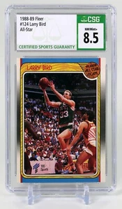 1988 - 89 #124 Fleer Larry Bird CSG 8.5 - Picture 1 of 2