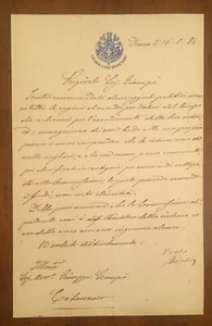 Lettera autografa di Giovanni Nicotera - Imagen 1 de 1