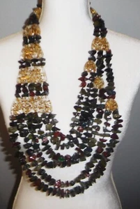 Sobral Fragments Kyara Gray Bead Mix Huge Runway Artist Made Necklace - Picture 1 of 8