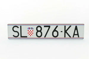 REPLICA CROATIAN car license plate with text and numbers 52x11 TOP QUALITY - Picture 1 of 4