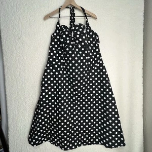 Chic Star Polka Dot Dress Halter Neck Rockabilly Rock & Roll Swing Retro SZ 18 - Picture 1 of 8