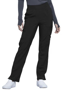 Cherokee Women Mid Rise Tapered Leg Pull-on Pant CK065A BAPS Black Free Shipping - Picture 1 of 5