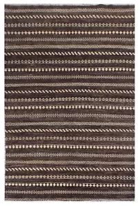 Alfombra afgana moderna hecha a mano marrón a rayas 5 x 8 ft SR 70433 - Imagen 1 de 7