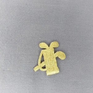 Gold Metallic Thread 'G' Golf Bag 1 1/4" Iron-On Patch - Picture 1 of 2