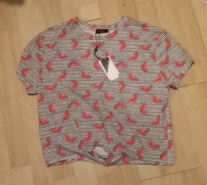 NWT GIRLS KYLIE @M&CO WATERMELON PRINT STRIPED T SHIRT/TOP AGE 15 YEARS - Picture 1 of 3