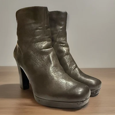 Botas de plataforma gruesas vintage Nine West años 90 Y2K tacón bloque emo gótico talla 8,5 Foto 1 de 4