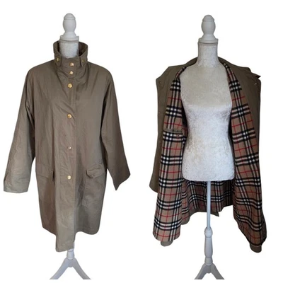 Vintage Burberry Military Style Novacheck Fleece Long Line Over Jacket Coat L/XL - Image 1 of 4