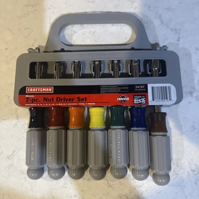 DE COLECCIÓN NOS CRAFTSMAN TOOLS 94197 MÉTRICO 7 piezas JUEGO DE DESTORNILLADORES DE TUERCAS DE EJE HUECO EE. UU. Foto 1 de 4