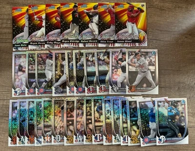 Lote de 33 cartas Bowman Chrome Mega Refractor 2025 - Meteoric Rise, novatos, veterinarios Foto 1 de 3