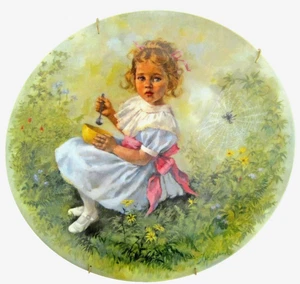 Little Miss Muffet Mother Goose Series 1981 John McClelland placa de arte + percha - Imagen 1 de 2
