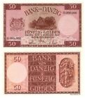 50 guldenów, pięćdziesiąt guldenów, 1937, Bank Gdański, reprodukcja