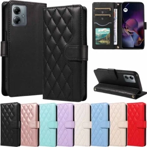For Motorola Moto G14 G34 G54 G84 G13 G53 E14 E13 Flip Wallet Leather Case Cover - Picture 1 of 54