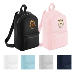 Personalised Animal Rainbow Backpack Any Name Childrens School Mini Rucksack Bag - Picture 1 of 37
