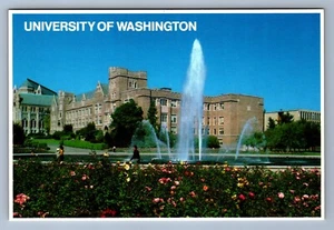 Postcard Vtg Washington University Of WA Campus Drumheller Fountain 4x6 - Picture 1 of 2