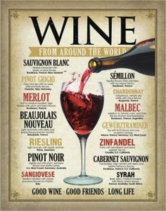 New “Wine Around The World” Shop/Garage, She Shed Metal Sign 16”H x13”W - Picture 1 of 1