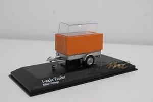 MINICHAMPS 400905221 1-axie trailer w/ canvas Silver/Orange 1/43 #NEW - Picture 1 of 8