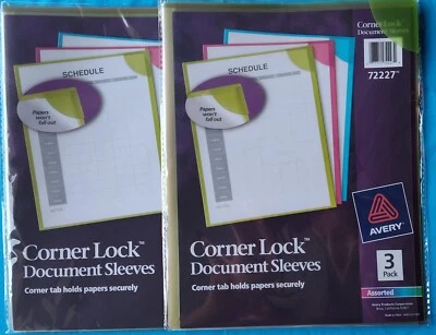 Avery Corner Lock Document Sleeves, 3/Pack, 2 Packs - 72227 - Image 1 of 4