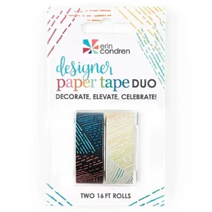 Cinta de papel Erin Condren tejida maravilla diseñador dúo rollos de 2x16 pies NUEVO - Imagen 1 de 2