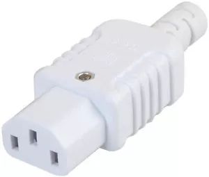PLUG REWIREABLE IEC WHITE SOCKET C13 COLD FOR POWER KETTLE LEAD PC LCD PLASMA TV - Picture 1 of 2