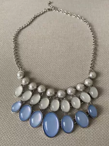 Beautiful New Zara Gems Statement Necklace With Pearls And Baby Blue Beads - Picture 1 of 3