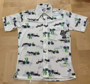 Vintage Jungen Westernshirt Kragen kurzärmelige Knöpfe nach oben Pferd 1970er NEU Gr. 16 - Bild 1 von 5