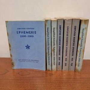 Vtg Lot (7) Simplified Scientific Ephemeris 1900-1969 By Rosicrucian Fellowship - Picture 1 of 7