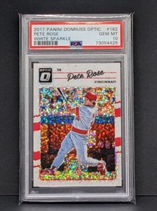 2017 Optic White Sparkle Pete Rose PSA 10 *GEM MINT* *POP 2* STUNNER Donruss