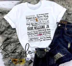 Hank Williams Jr Custom Tees, Country Music Legend, Old Country - Picture 1 of 4