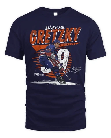 Wayne Gretzky #99 Singnature Edmonton Oilers Team Hockey T-Shirt Gift Fans Cover