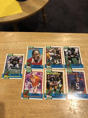 1990 Topps Football Blank Back Error Cards Lot Of (7) Cards - Image 1 of 2