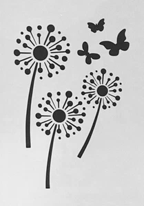 Schablone für Wände-Airbrush-Basteln-DIY-Shabby-Pusteblume-Schmetterling #1774 - Bild 1 von 1