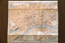 1914 RARE ANTIQUE BAEDEKER ATLAS MAP-FRANKFURT-GERMANY-EXCELLENT DETAIL