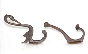 2Pc Antique Iron Duck Shape 1-Hook Hanger Hanging Wall Décor Handcrafted Old - Picture 1 of 11