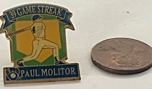 VNTG Paul Molitor 39 Game Hitting Streak Commemorative Pin Milwaukee Brewers - Picture 1 of 1