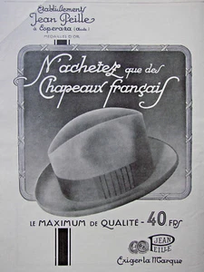 WERBUNG 1925 EINRICHTUNG JEAN PEILLE A ESPERASA AUDE FRANZÖSISCHER HUT - AD - Bild 1 von 1