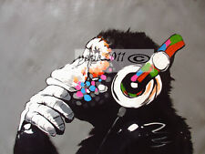 Art Painting Canvas original Street Print DJ Monkey chimp  