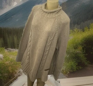 Holebrook Sweden Sweater Jumper Cable Knit Alpaca Blend Turtleneck Women Sz M - Picture 1 of 9