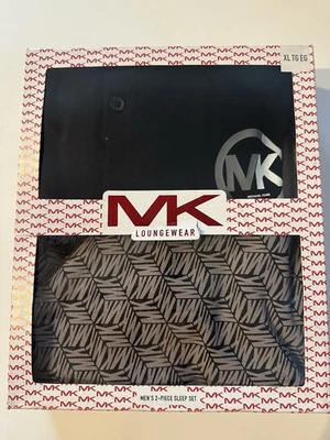 Conjunto de pijama manga larga negro suave Michael Kors MK XL Loungewear para hombre Foto 1 de 3