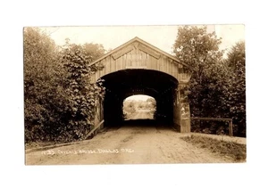 RPPC, puente cubierto, postal de colección, Dallas, OR, publicada - Imagen 1 de 2