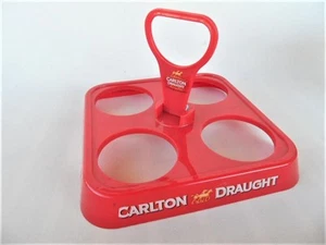 Carlton Draught Red Plastic 4 Drink BBQ Carry Tray Bar Beer Bar Advertising - Picture 1 of 4