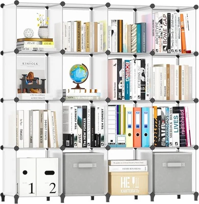 16 Cube Storage Organizer Shelves Unit Closet DIY Modular Book Shelf White - Image 1 of 3
