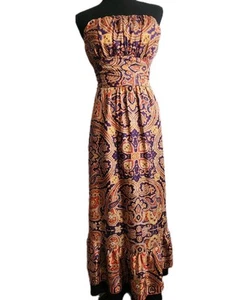 The Limited Boho Maxi Dress Hippie Paisley Festival 70s Flowy Tiered Floral Sz 0 - Picture 1 of 13