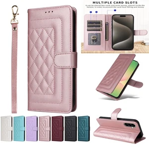 For Samsung A56 A36 A16 A06 A55 A35 Leather Card Wallet Case Wrist Strap Cover - Picture 1 of 19