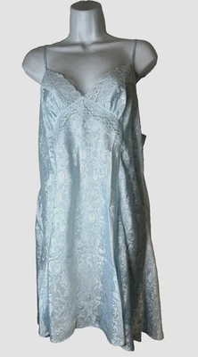 Camisón para mujer Adonna talla XL azul damasco escote de encaje quimise Foto 1 de 4