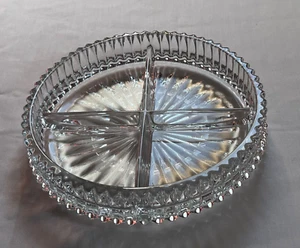 Snackschale Glasschale mit Unterteilung Vintage alt 4 Fächer - Bild 1 von 5