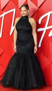 H&M METAVERSE COLLAB Sz 8 Black Maxi Long Dress Formal Ball Gown Bubble Hem - Picture 1 of 16