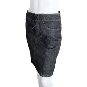 GUCCI Skirt 091768 #40 Cotton Denim Black Tight Knee-Length Skirt Jeans - Picture 1 of 8