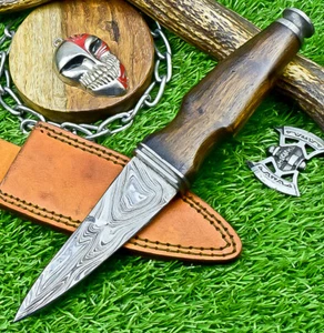 Rare Handmade Damascus Steel Dagger Knife, Boot knife, with Sheath, SN-2307 - Picture 1 of 10
