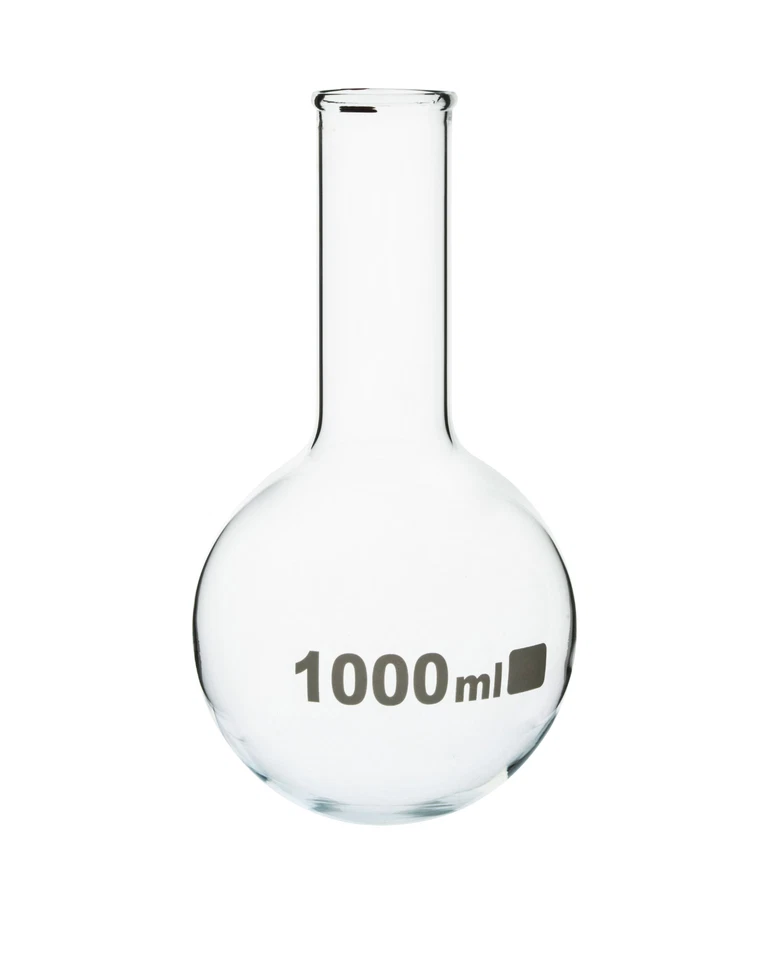 Rocwing 1000ML Borosilicate Glass Round bottom Florence Flask Long Narrow Neck - Image 1 of 1