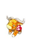 TY Beanie Babie Ox Retired 5-8-2001 Animal Toy Zodiac Orange And Gold Pe Pellets